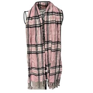 Croft and Barrow Ladies Plaid Scarf With Fringe 100% Acrylic Size O/S EUC